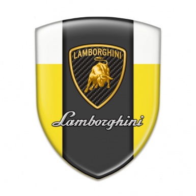 Lamborghini Emblem Badge Logo Yellow White Base Classic Logo Design 