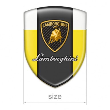 Lamborghini Emblem Badge Logo Yellow White Base Classic Logo Design 