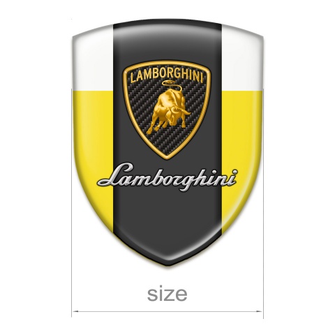 Lamborghini Emblem Badge Logo Yellow White Base Classic Logo Design 