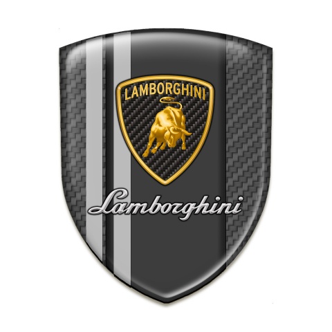Lamborghini Self Adhesive Emblem Logo Carbon Background Grey Lines Design 