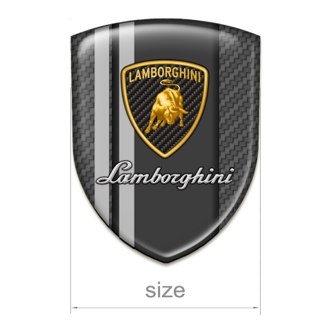 Lamborghini Self Adhesive Emblem Logo Carbon Background Grey Lines Design 