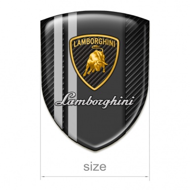 Lamborghini Domed Emblem Racing Edition Black carbon Grey Lines Design 