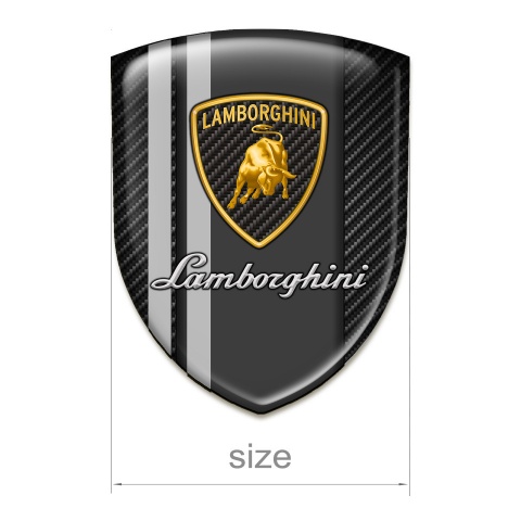 Lamborghini Domed Emblem Racing Edition Black carbon Grey Lines Design 