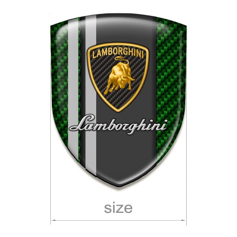 Lamborghini Silicone Emblem Green Carbon Grey Lines Version 