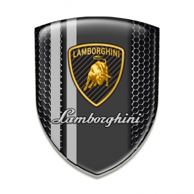 Lamborghini Emblem Exterior High End Perforated Steel Grey Lines Stylish 