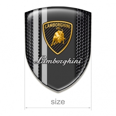 Lamborghini Emblem Exterior High End Perforated Steel Grey Lines Stylish 