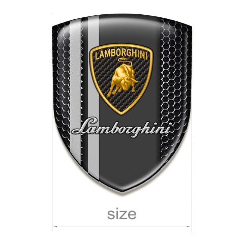 Lamborghini Emblem Exterior High End Perforated Steel Grey Lines Stylish 