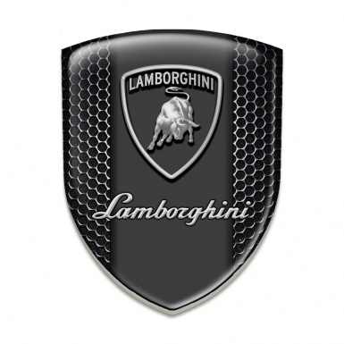 Lamborghini Emblem Interior Perforated Steel with grey Logo Design 