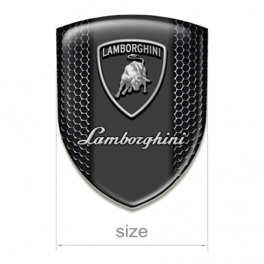 Lamborghini Emblem Interior Perforated Steel with grey Logo Design 