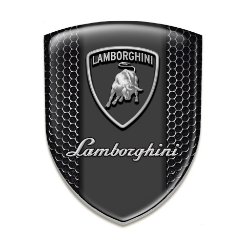 Lamborghini Emblem Interior Perforated Steel with grey Logo Design 