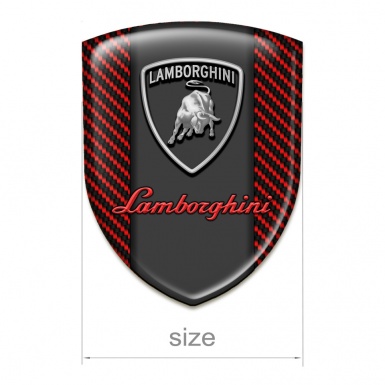 Lamborghini Car Accessories Badge red Carbon Grey Red logo 