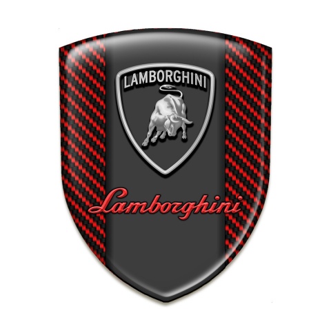 Lamborghini Car Accessories Badge red Carbon Grey Red logo 