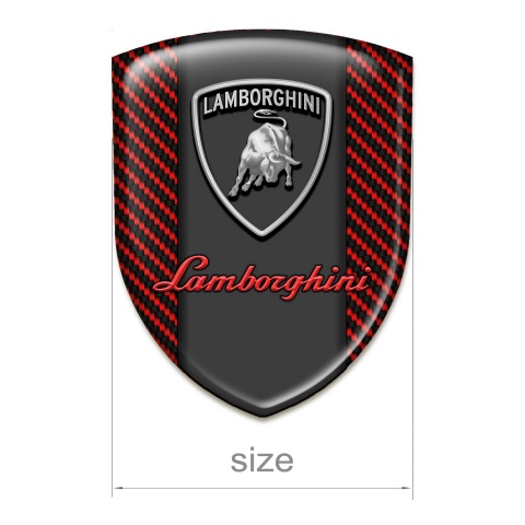 Lamborghini Car Accessories Badge red Carbon Grey Red logo 