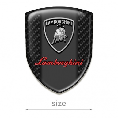Lamborghini Self Adhesive Car logo Emblem Black carbon Grey Red logo 