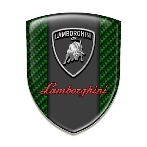 Lamborghini Car Interior Badge Green Carbon Grey Red Logo Style