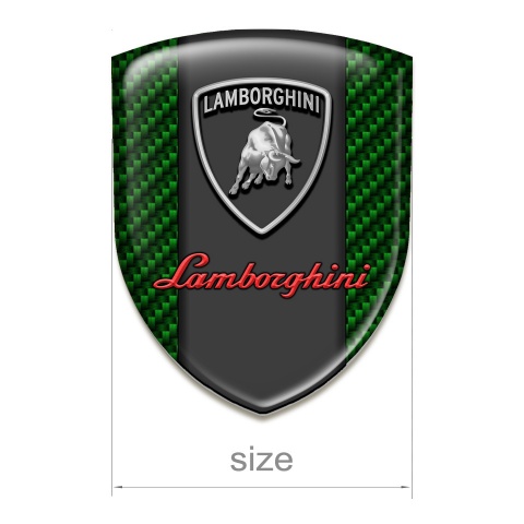 Lamborghini Car Interior Badge Green Carbon Grey Red Logo Style