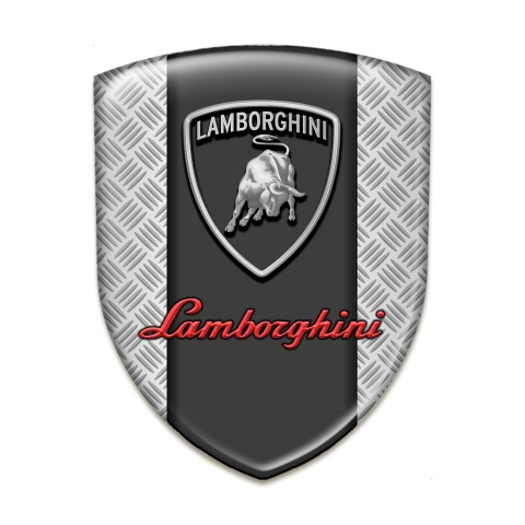 Lamborghini Silicone Badge Mesh base Grey Red Logo Edition 