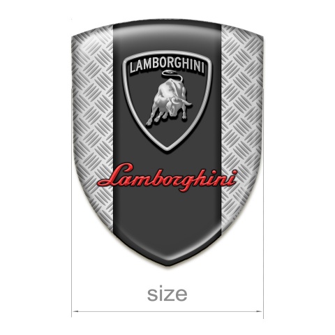 Lamborghini Silicone Badge Mesh base Grey Red Logo Edition 