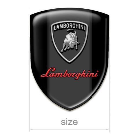 Lamborghini Emblem Badge Logo Black Background Grey Red Logo 