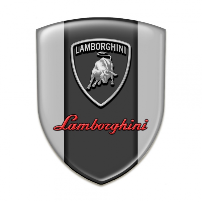 Lamborghini Logo Emblem Grey Background Red Grey Logo Stylish 
