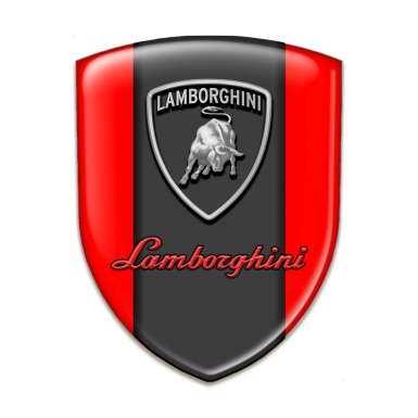 Lamborghini Tuning Emblem Red Background Grey Red Logo Design 