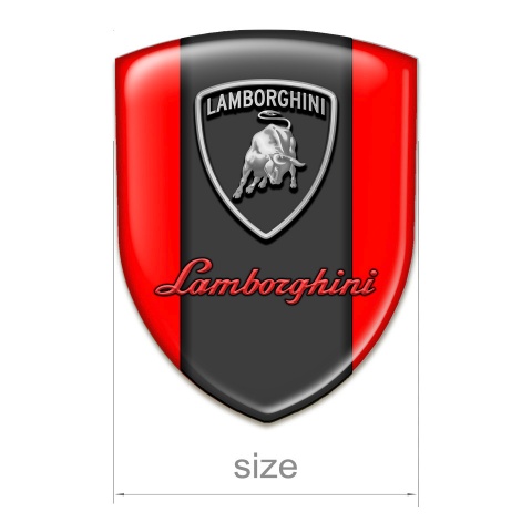 Lamborghini Tuning Emblem Red Background Grey Red Logo Design 