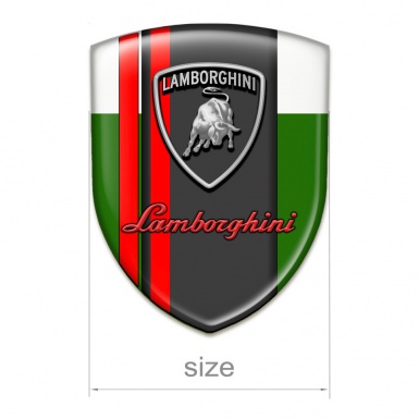 Lamborghini Resin Sticker Green White Base Red Lines Version 