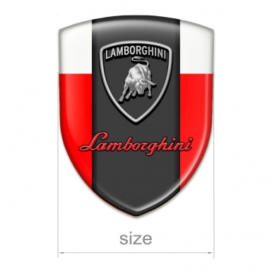 Lamborghini Emblem Exterior Red White Background Graphite Panel Logo 