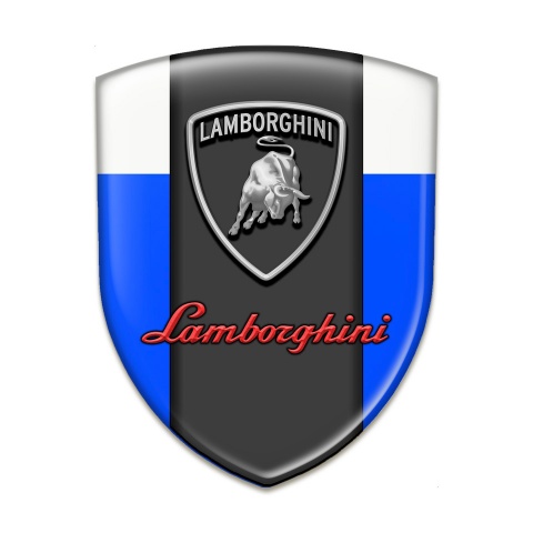 Lamborghini Emblem Interior Blue White Base with Graphit Panel logo 