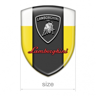 Lamborghini Tuning Emblem Yellow White Background Graphit Panel logo 