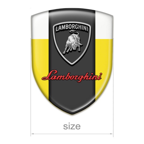 Lamborghini Tuning Emblem Yellow White Background Graphit Panel logo 