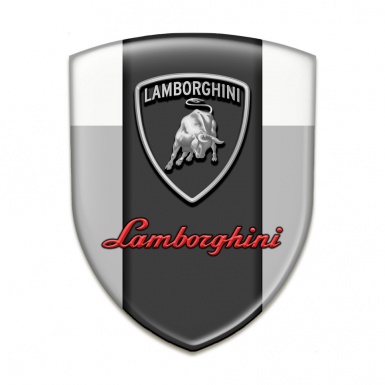 Lamborghini Car Accessories Badge Grey White Base Graphit Panel Logo Style 