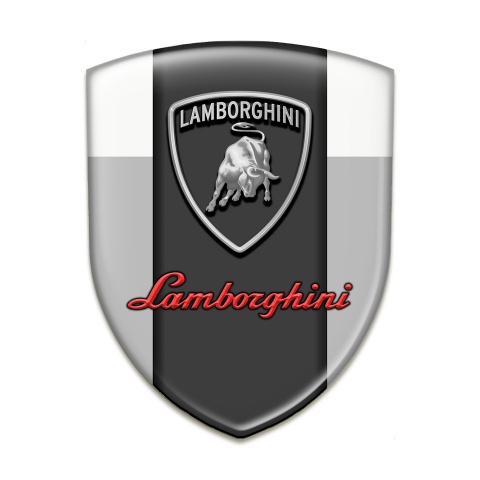 Lamborghini Car Accessories Badge Grey White Base Graphit Panel Logo Style 