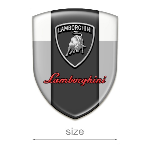 Lamborghini Car Accessories Badge Grey White Base Graphit Panel Logo Style 