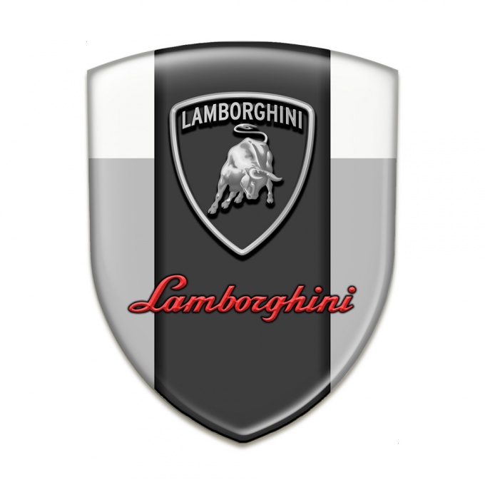 Lamborghini Car Accessories Badge Grey White Base Graphit Panel Logo Style 
