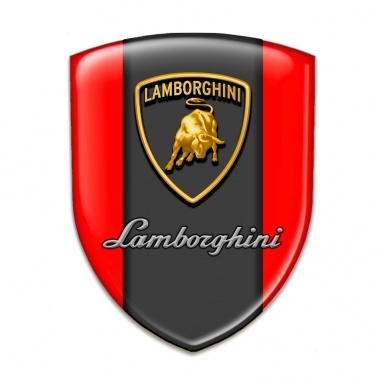 Lamborghini Silicone Car Decal Badge Red Background Version 