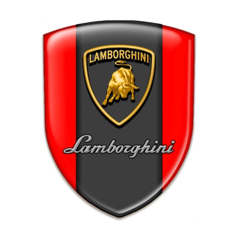 Lamborghini Silicone Car Decal Badge Red Background Version 