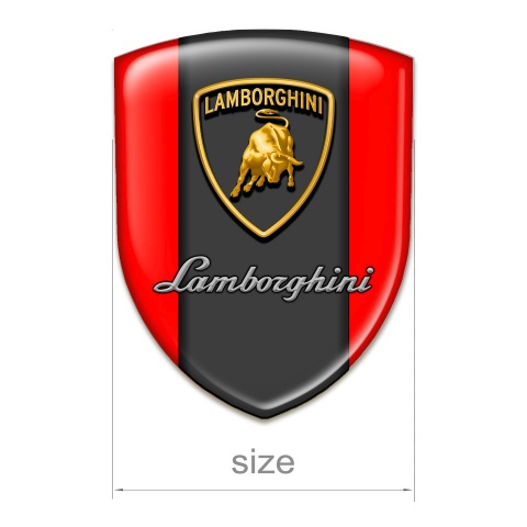 Lamborghini Silicone Car Decal Badge Red Background Version 