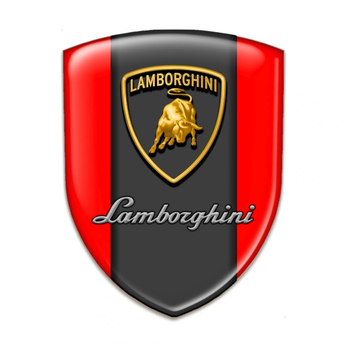 Lamborghini Silicone Car Decal Badge Red Background Version 