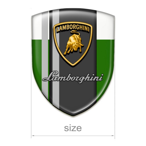 Lamborghini Emblem Badge Logo Green White Warp Grey Lines Edition 