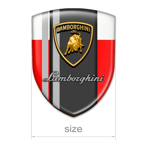 Lamborghini Logo Emblem Red White Warp Grey Lines Design