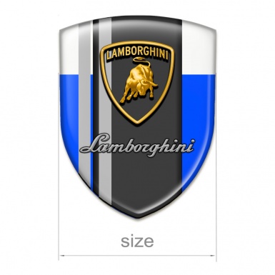 Lamborghini Tuning Emblem Blue White Warp Grey Lines Style 