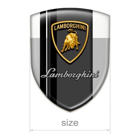 Lamborghini Domed Emblem Grey White Warp Black Lines Design 