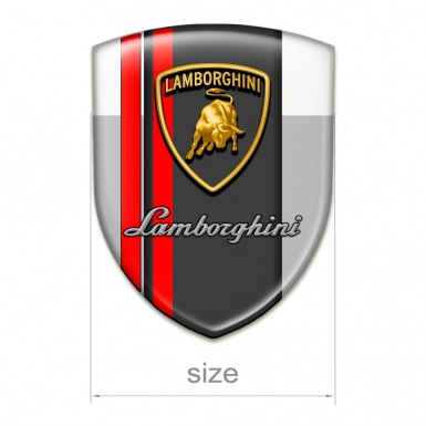 Lamborghini Silicone Emblem Grey White Base Red Lines Stylish