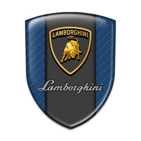 Lamborghini Resin Sticker Navy Blue Carbon with Graphit Panel Logo 