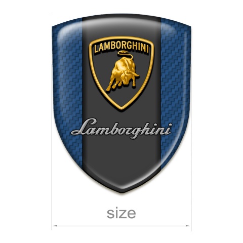 Lamborghini Resin Sticker Navy Blue Carbon with Graphit Panel Logo 