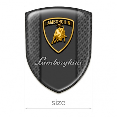 Lamborghini 3D Gel Emblem Carbon Background Graphit Panel Logo 