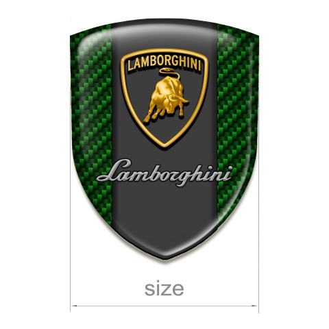 Lamborghini Tuning Emblem Green Carbon Background Graphit Panel Logo 
