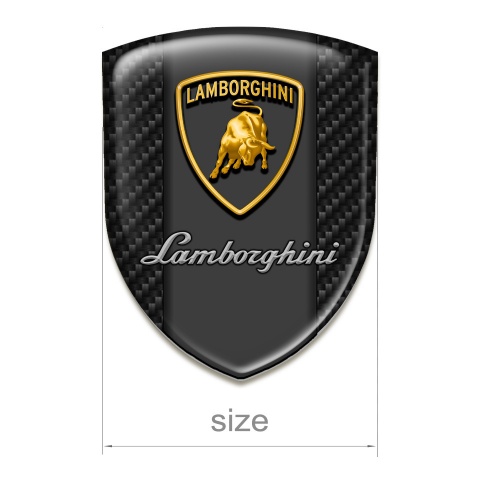 Lamborghini Car Accessories Badge Black Carbon Background Shield Logo Style 