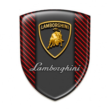 Lamborghini Self Adhesive Car logo Emblem Red Carbon Classic Shield Logo 